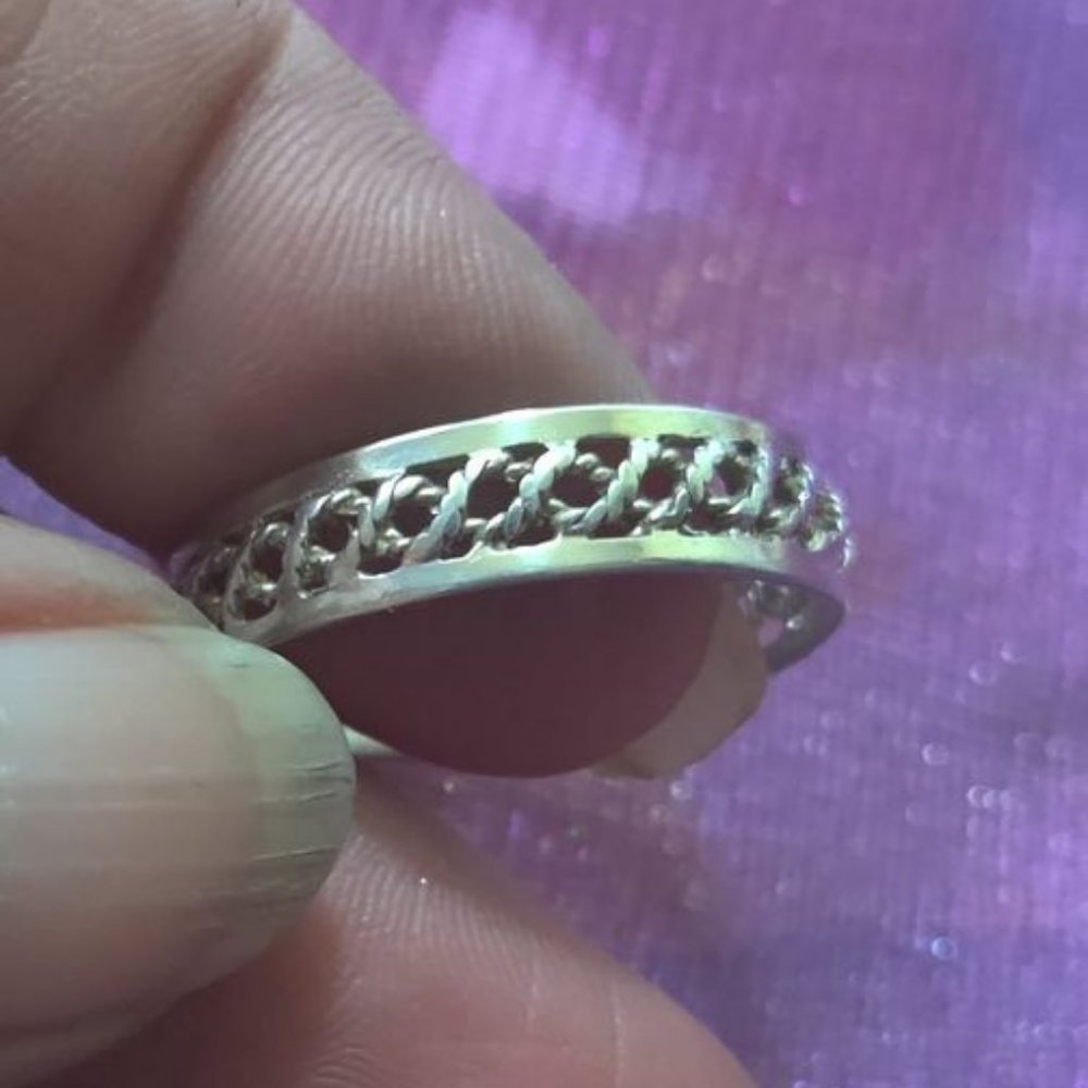 925 STERLING SILVER LATTICE DESIGN RING